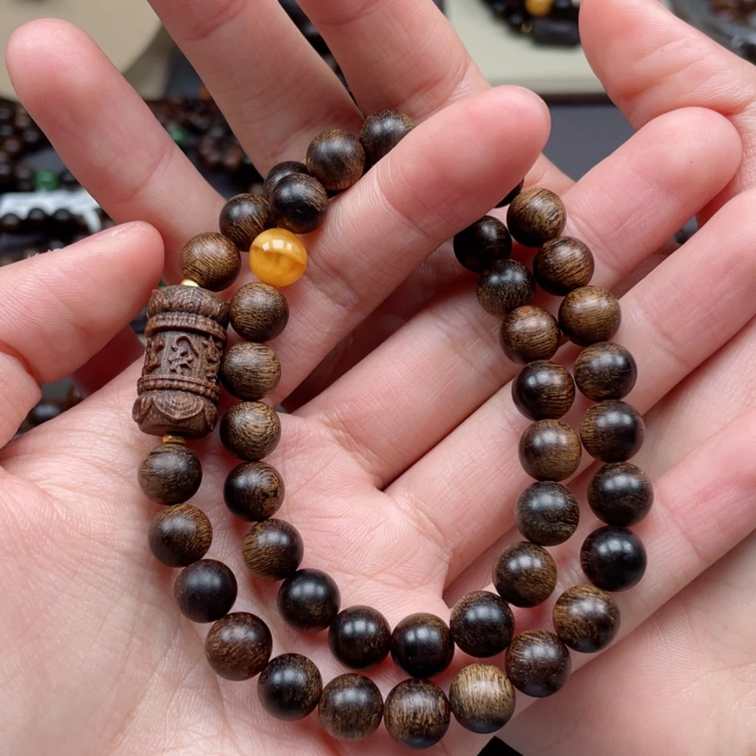 【闪购商品】沉香手串越南富森红土玉化瘤疤土沉级 0.8