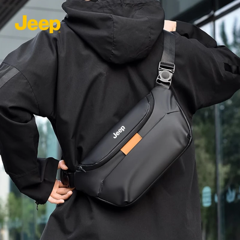 JEEP斜挎包男士大容量胸包户外单肩包时尚潮流骑行包休闲新款挎包