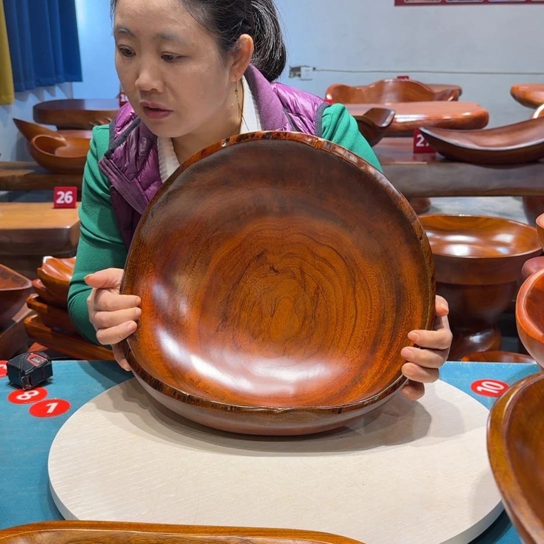 木手工果盘 香樟实木