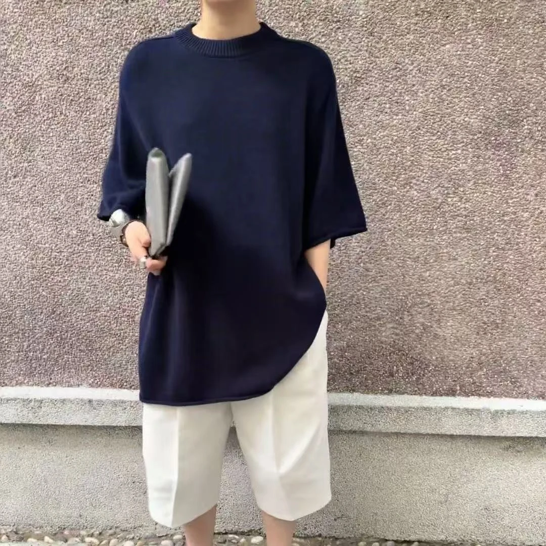 【小山羊绒】礼墨-100%山羊绒女士宽松慵懒风短袖T恤379