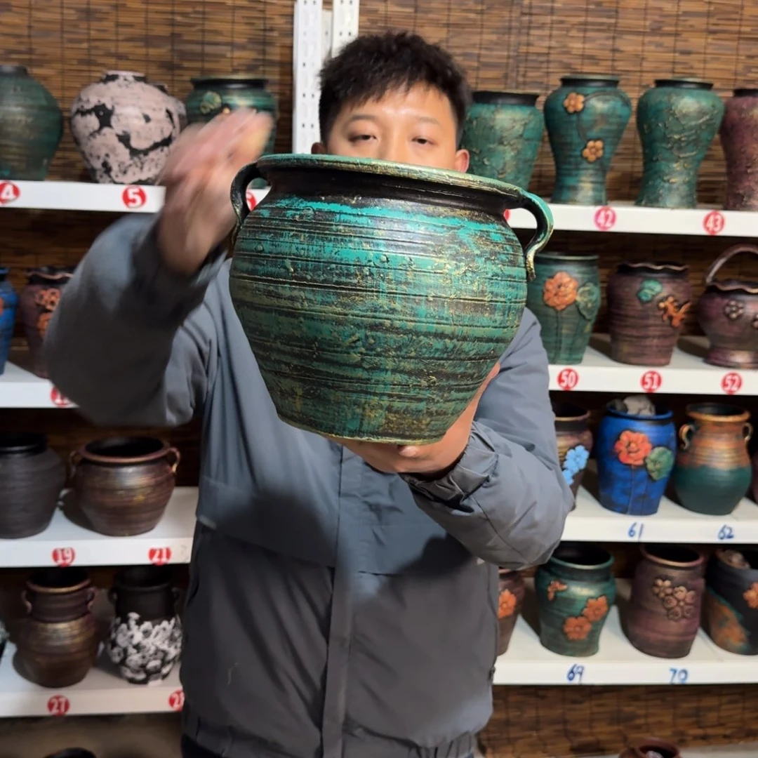 红陶红陶浮雕花盆炸炸炸炸