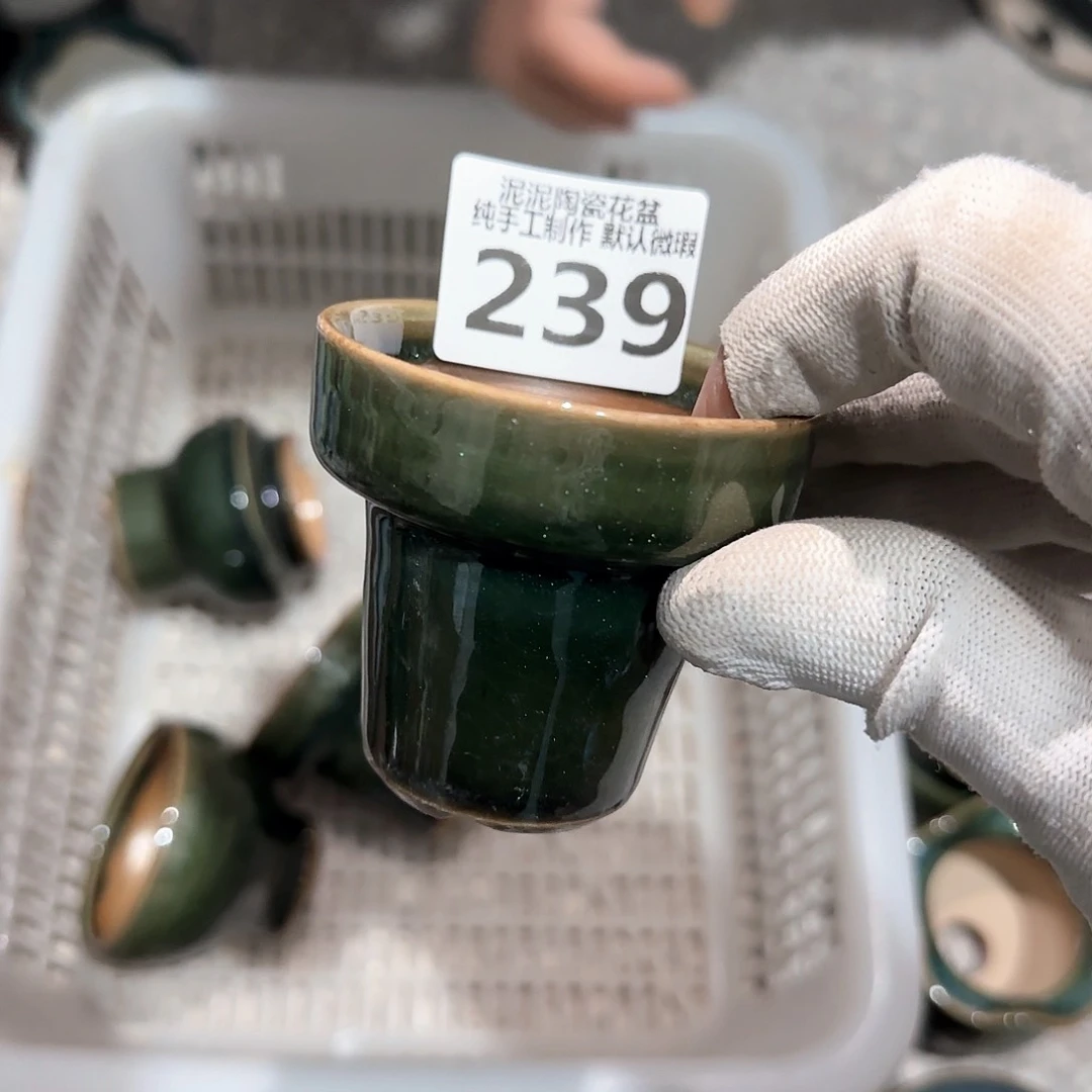 瓷片景德镇手工花盆