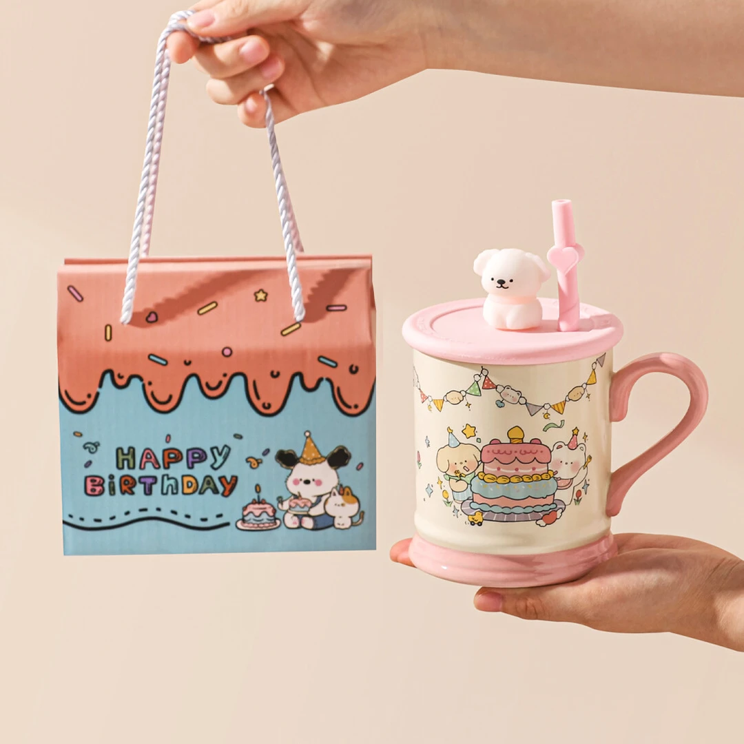 川岛屋可爱马克杯高颜值陶瓷杯子家用喝水杯早餐杯毕业生日礼物女