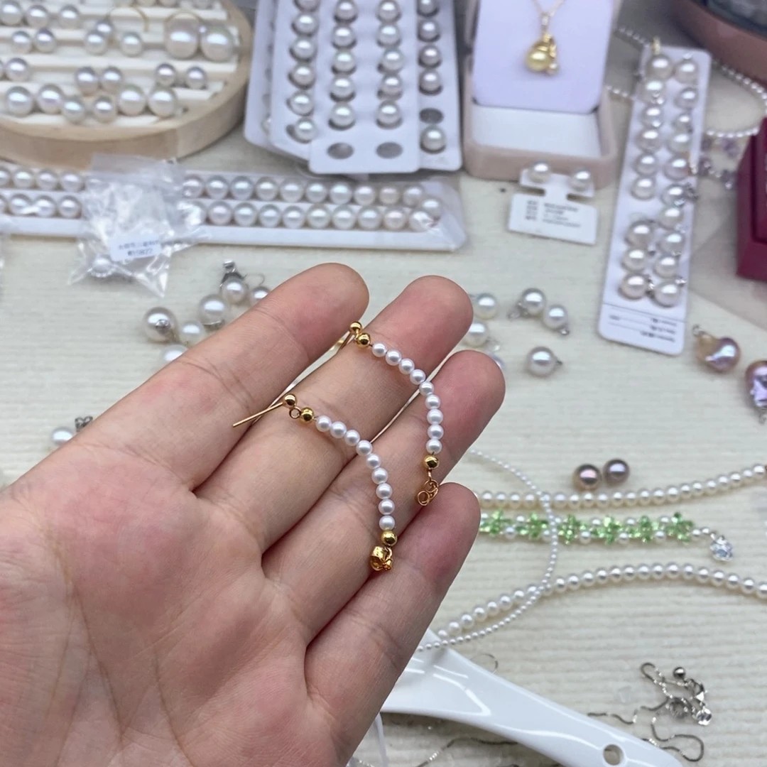 花岗石铁合金锡合金铁合金3.5m珍珠耳环