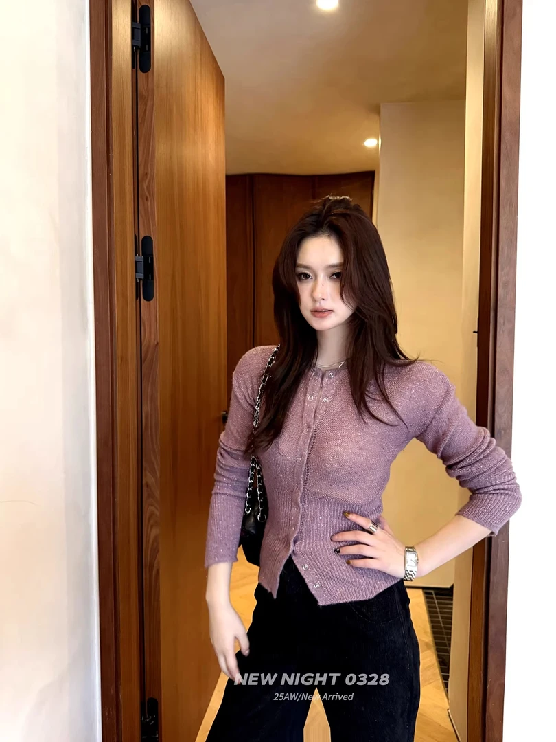 法式韩系温柔风宽松上衣女2025年秋冬季新款休闲百搭显瘦针织开衫