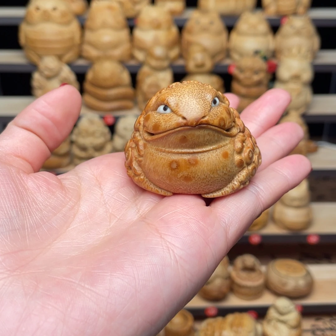 竹67竹根雕丑萌金蟾