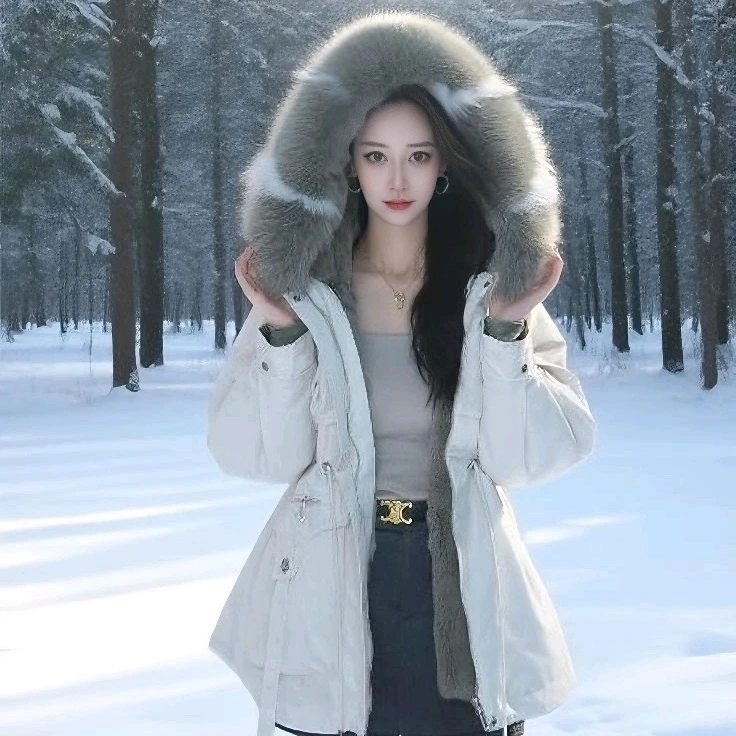 【小狐仙+毛袖】高端獭兔内胆海宁皮草一衣多穿收腰冬季派克服2599