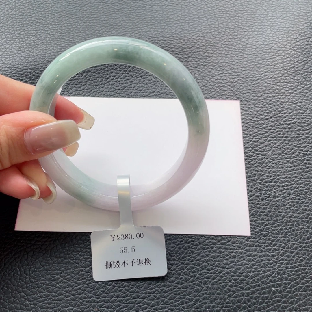 翡翠未镶嵌手镯2号55.5有纹裂