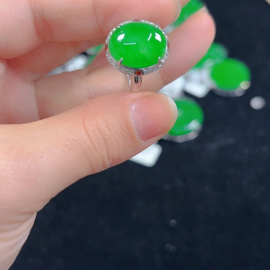 翡翠银S925镶嵌吊坠(不含链)