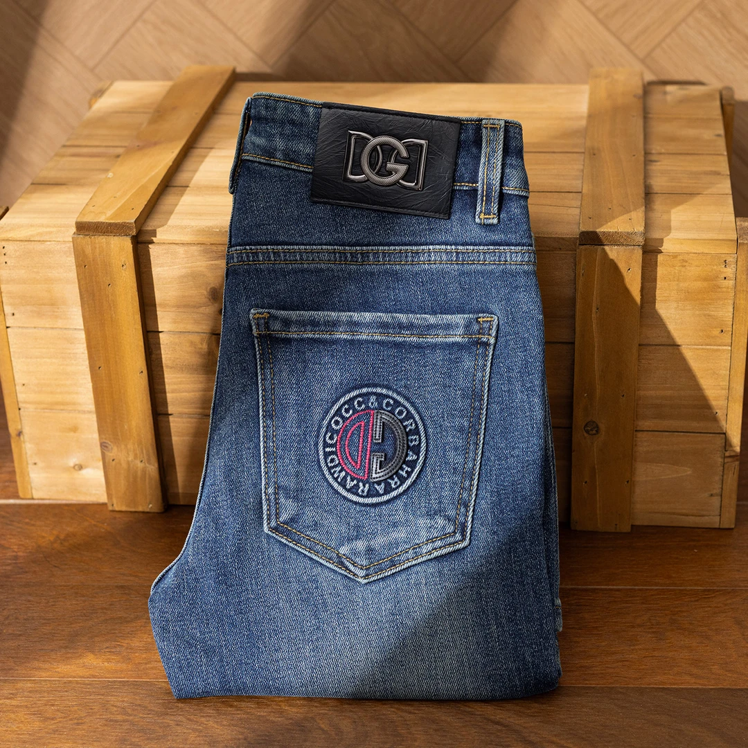 常规款厚款常规长裤磨蓝色牛仔裤休闲中腰极简风微弹男士百搭裤子