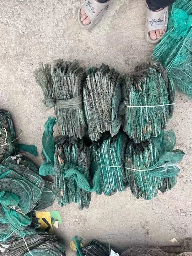 小河虾地笼12米长 框架是25/35的 200块钱六条