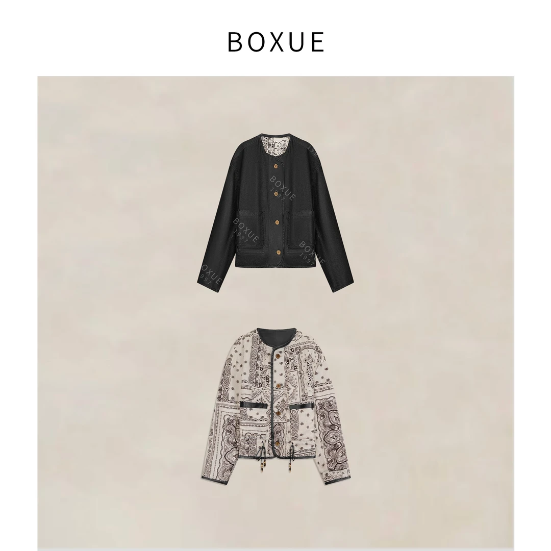 BOXUE“流莺”2025秋季进口油蜡绵羊皮两面穿轻奢 外套#250818W3835