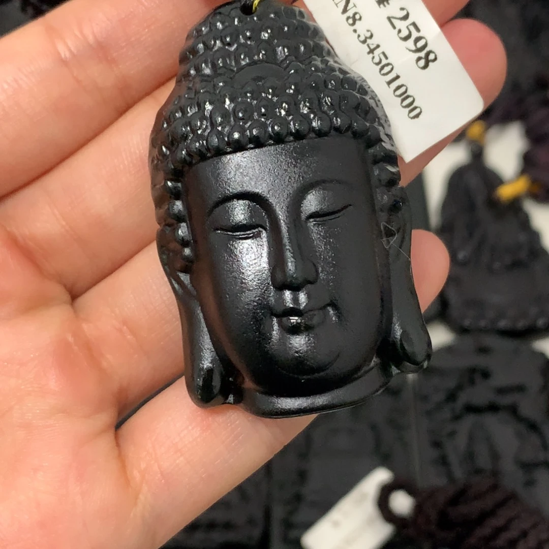 天然缅甸a货钢琴黑挂件