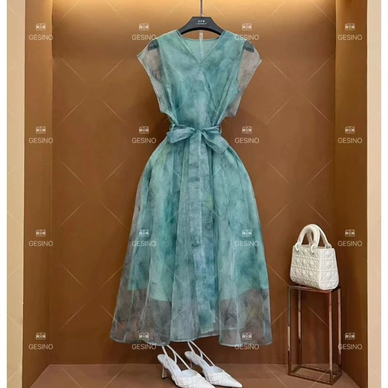 【B】春夏丨设计师轻奢气质印花女士连衣裙 CX-2024381