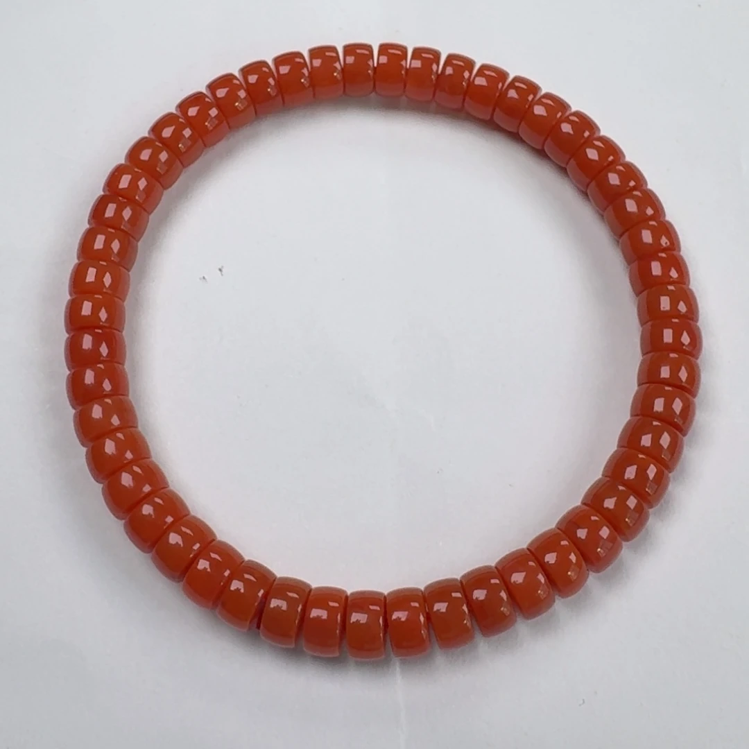 南红玛瑙未镶嵌满肉药片手串6+