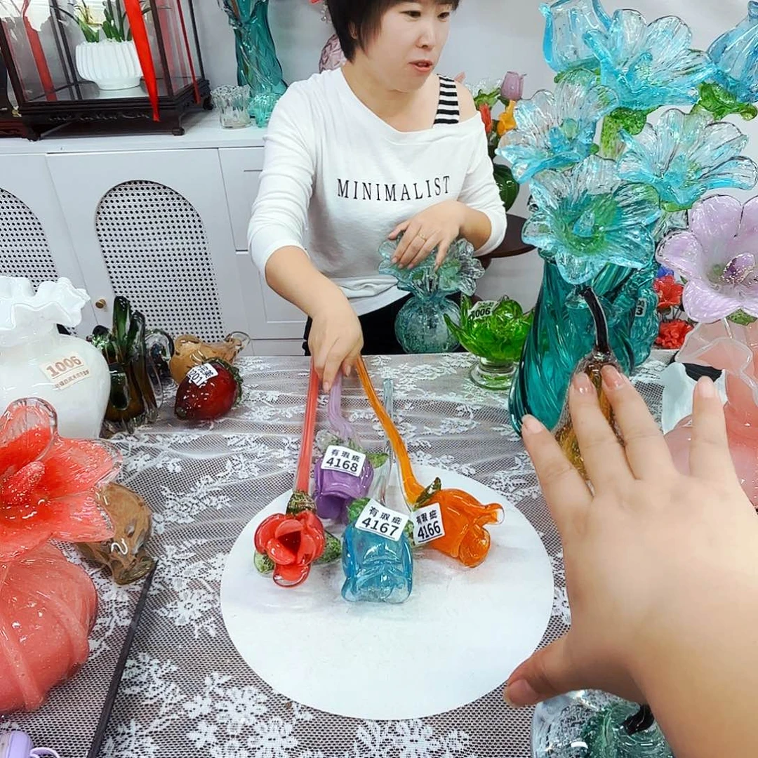 微瑕不退不换琉璃花瓶花器艺术品