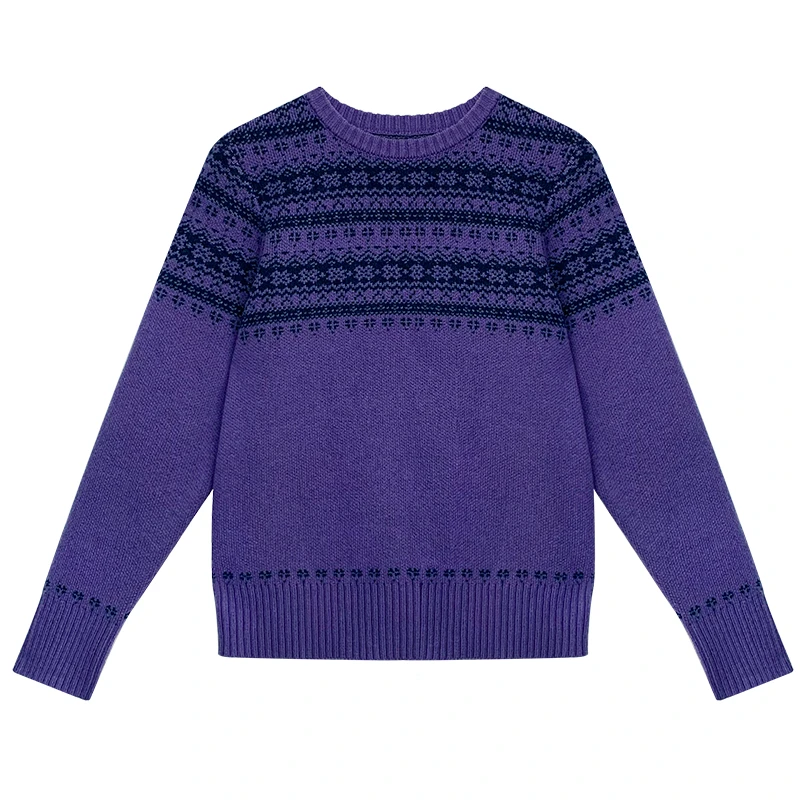 【香香的梨】 复古费尔岛毛衣圆领套头EM2165