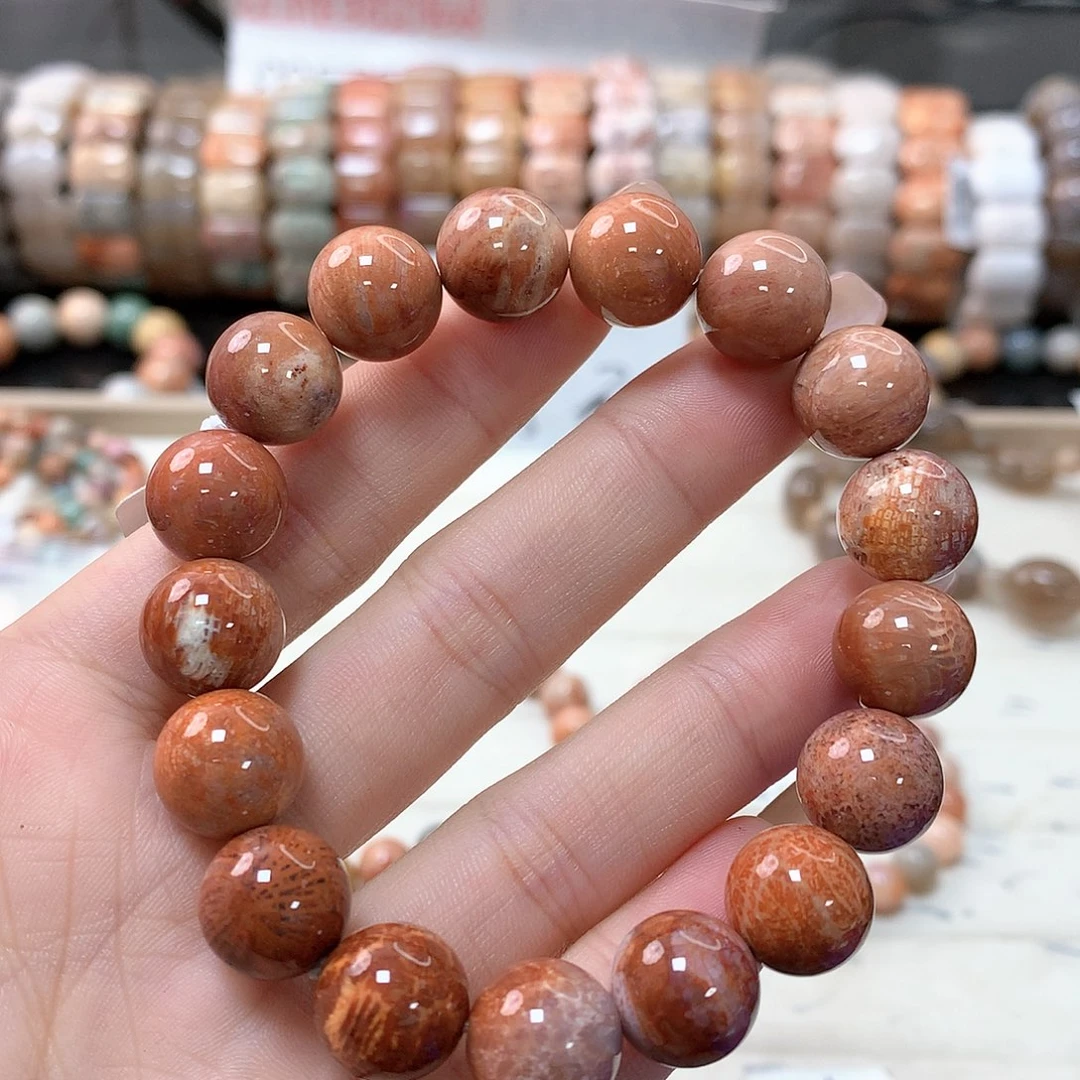 硅化珊瑚（珊瑚玉）手链未镶嵌用****0745