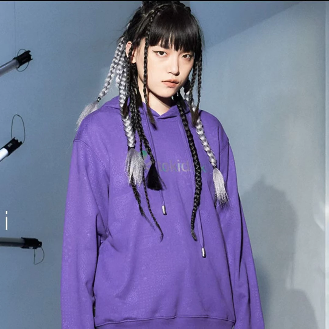 TOK潮牌男女同款腰果花满印连帽卫衣TA14U053C
