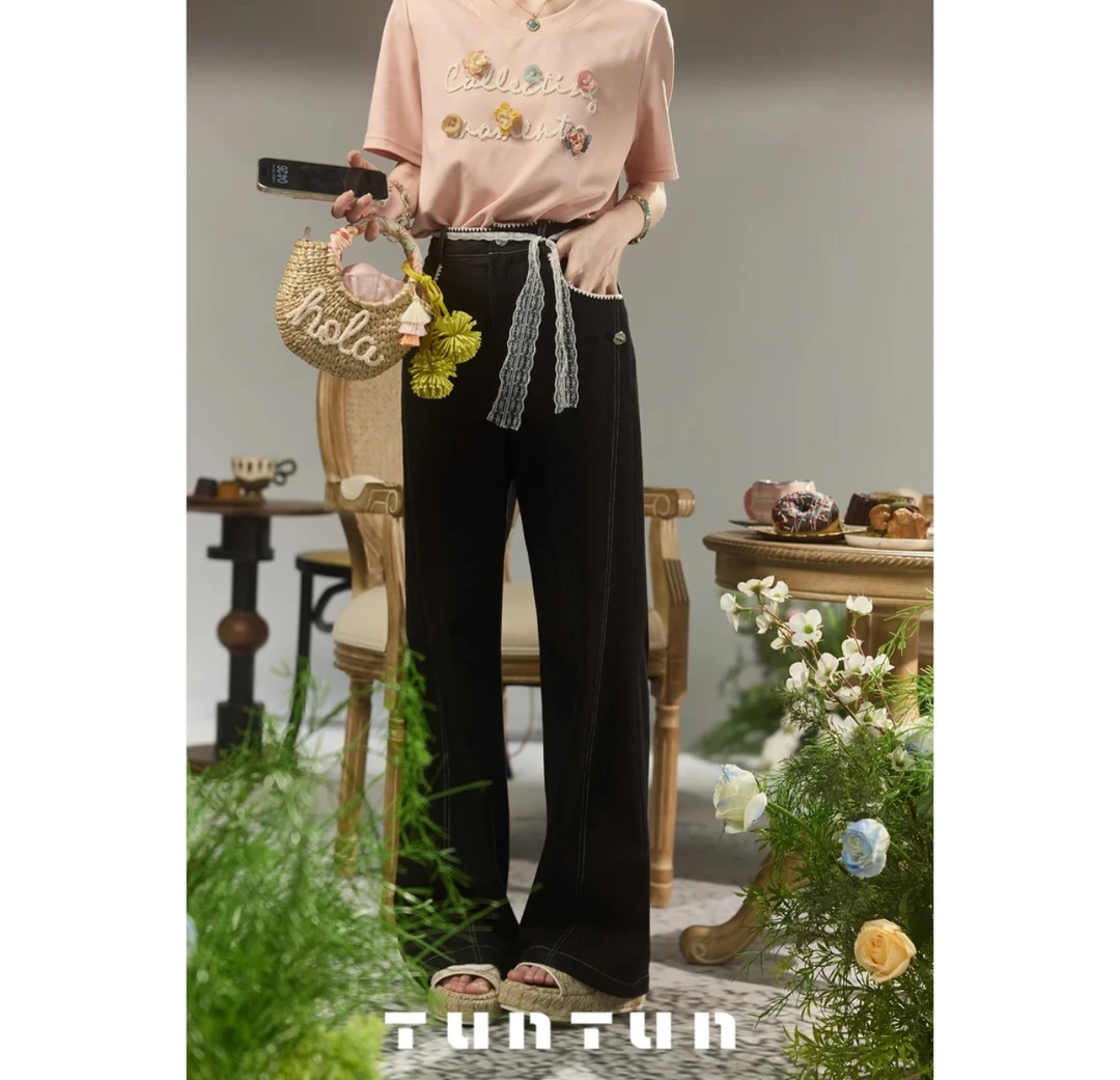 小众设计【随性而为，做过最窄的直筒牛仔裤】时尚休闲高腰微弹长裤