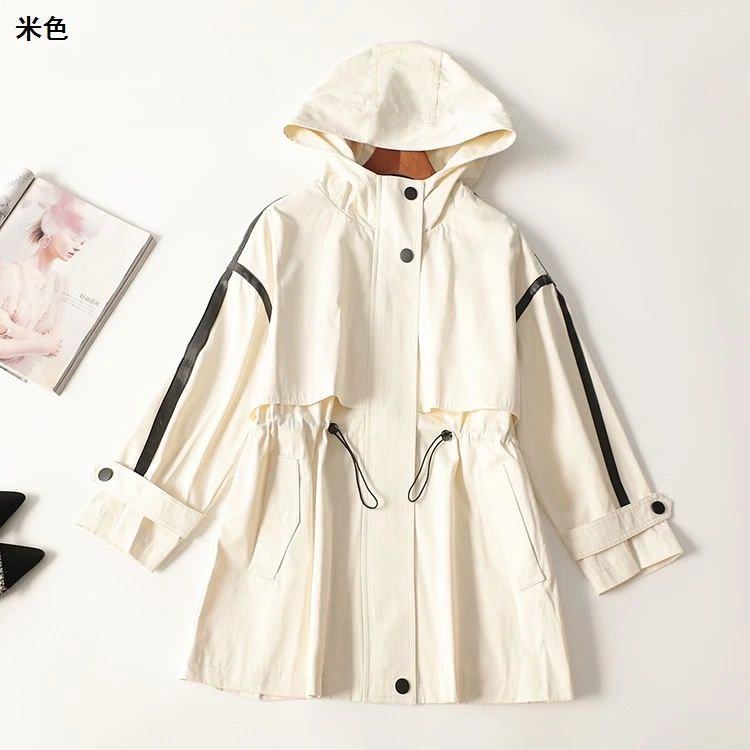 245331春中长款九分袖连帽外套新奇特