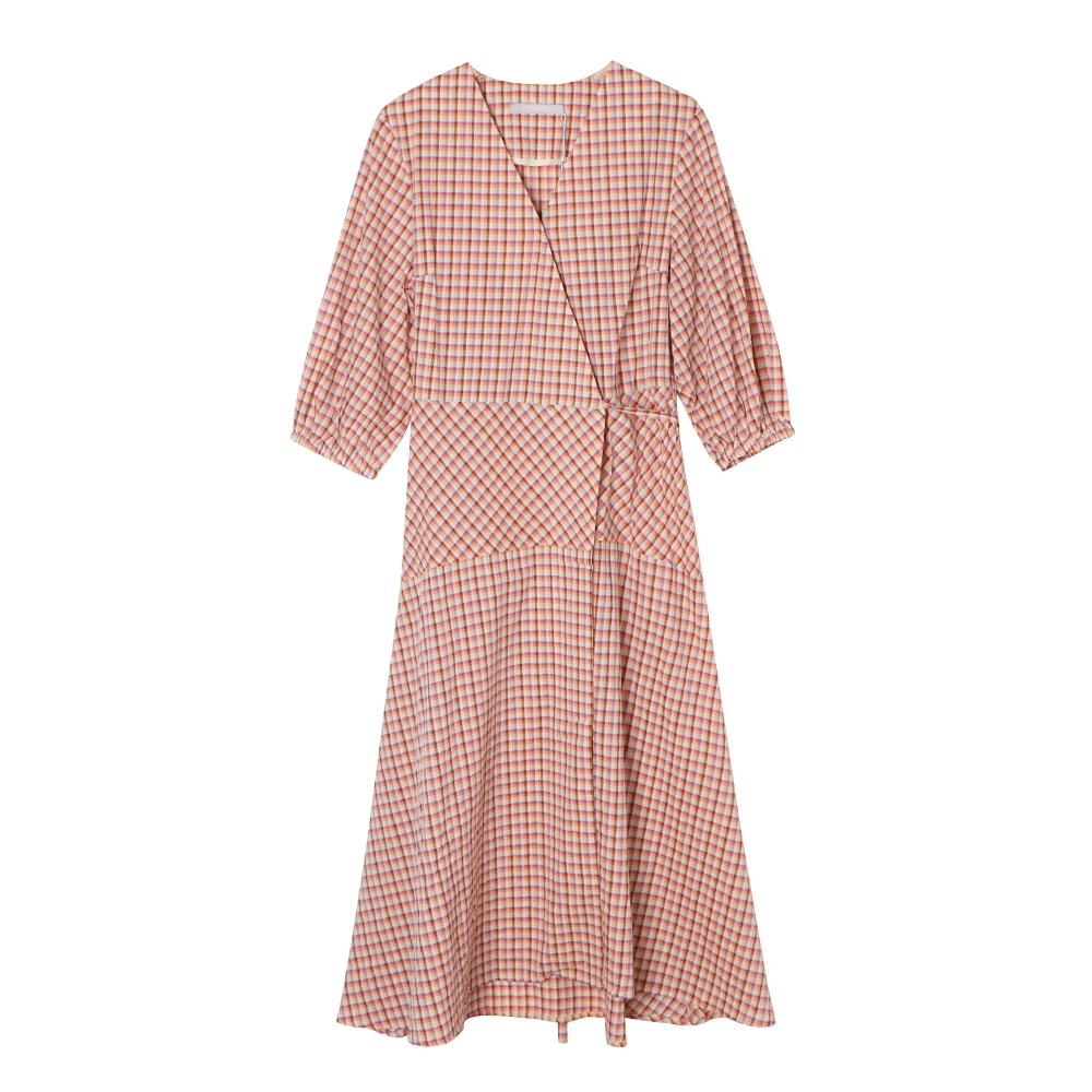 Mind Bridge/心桥时尚格纹连衣裙MB1582-MVOP320BOR