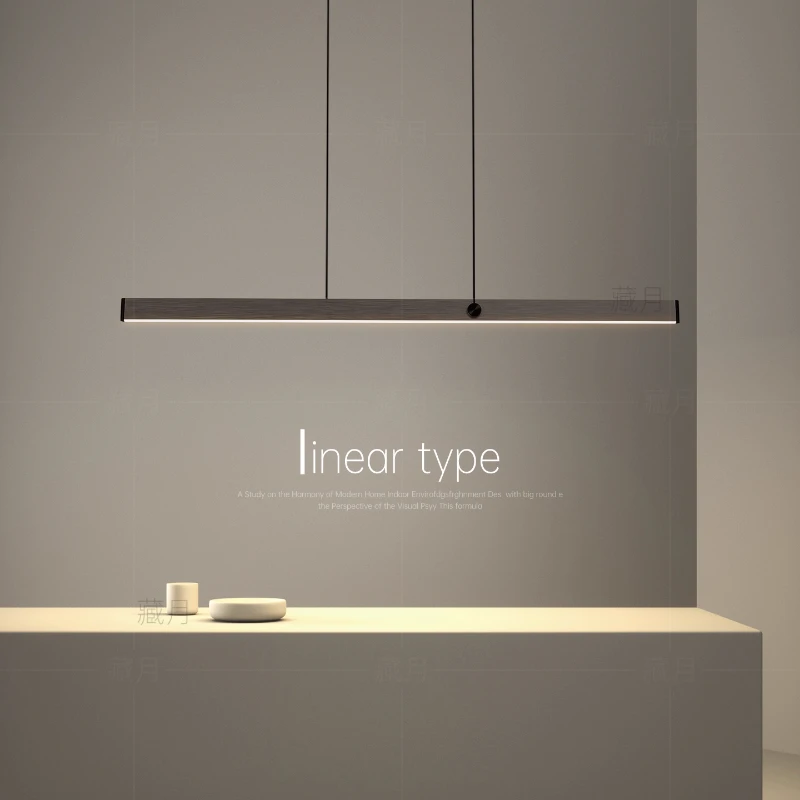 极简一字形长条餐厅灯创意led吊灯高级感餐桌岛台灯2025新款灯具