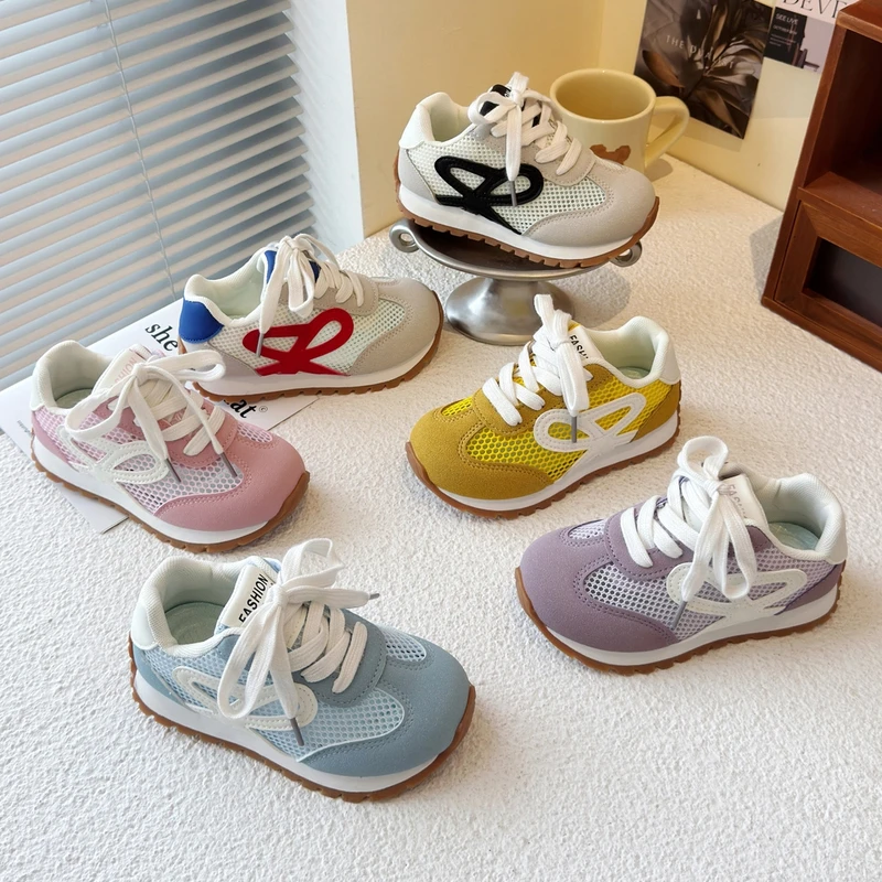 ABC单网儿童2025夏季运动鞋复古防滑软底童鞋男童百搭女童板鞋潮