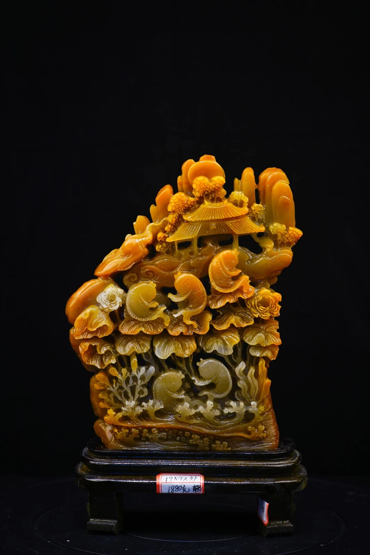 编号105福建手工雕刻鱼跃龙门摆件19cm*9cm*31cm克重1880克