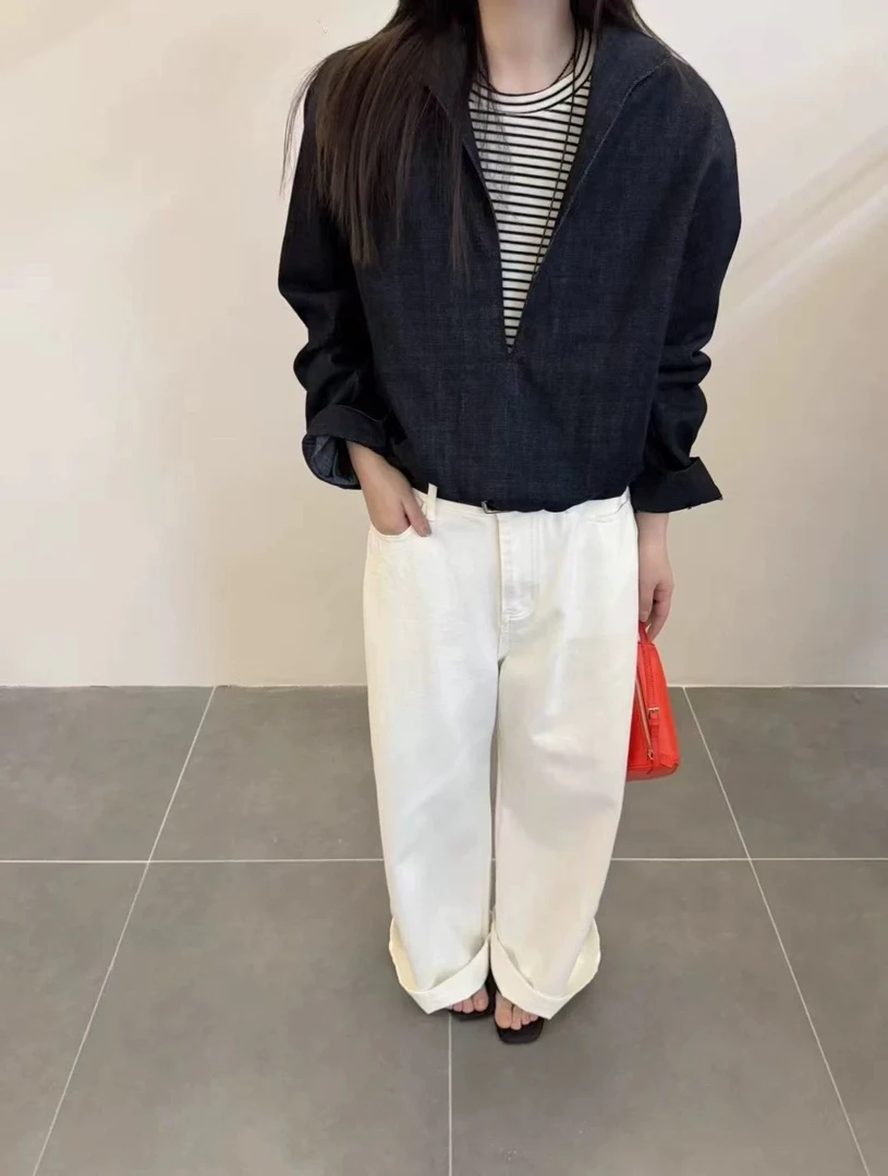 假两件里面背心不可拆，外面牛仔面料衣长51到54左右