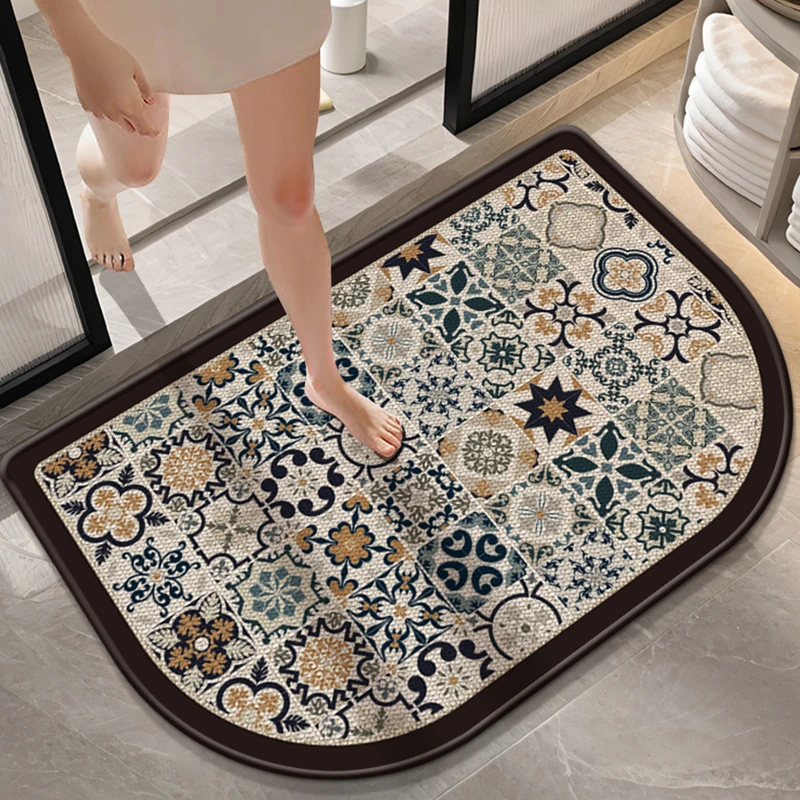 浴室吸水地垫卫生间防滑专用门垫厕所门口超强吸水硅藻泥防水地毯