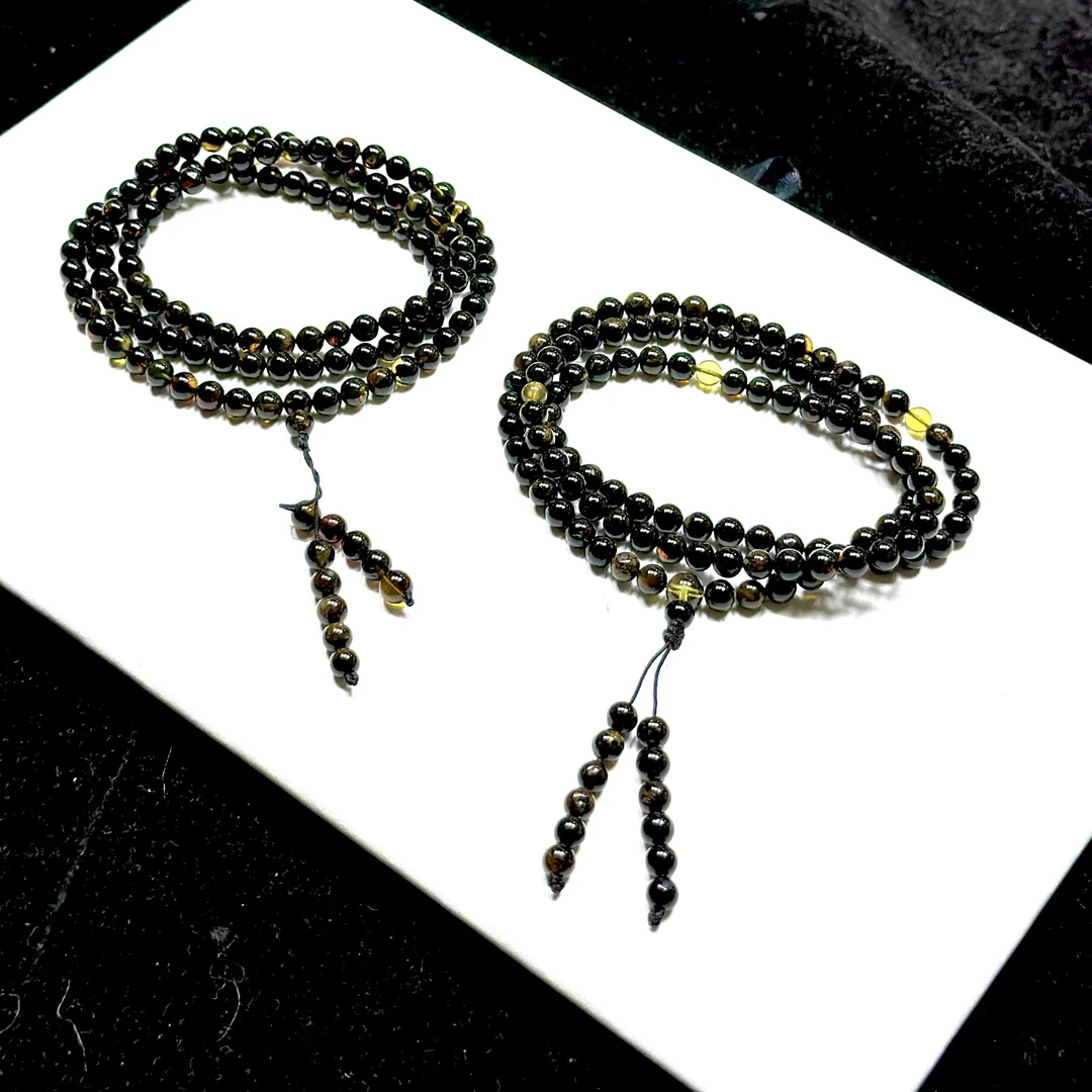 【ZX】星际天翁珀毛衣链-约6mm（多样性发其一）