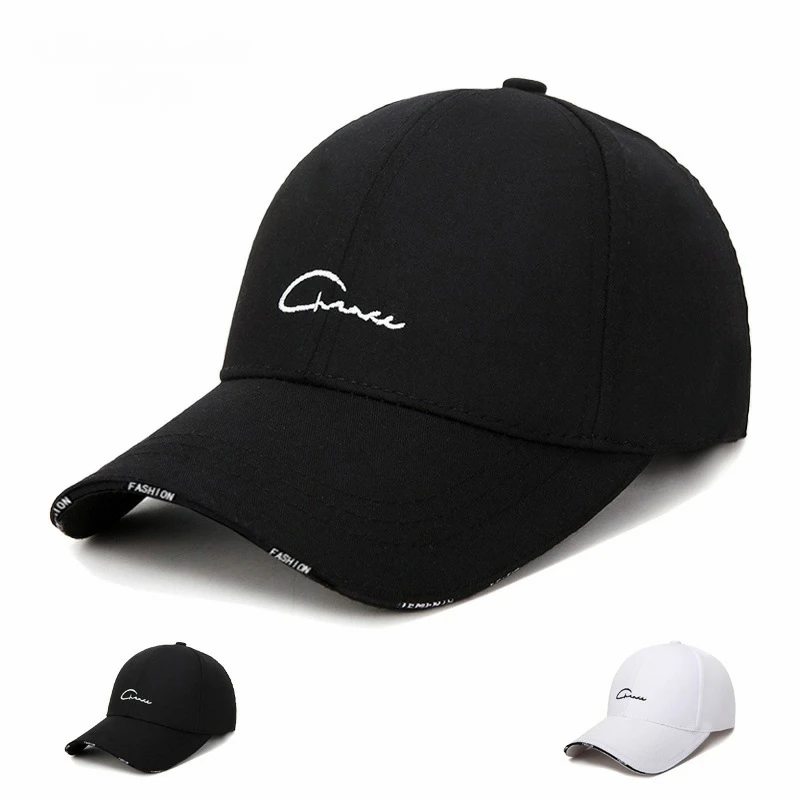 韩版遮阳帽子棒球帽刺绣帽帽子大头围显脸小帽子男款大帽檐鸭舌帽