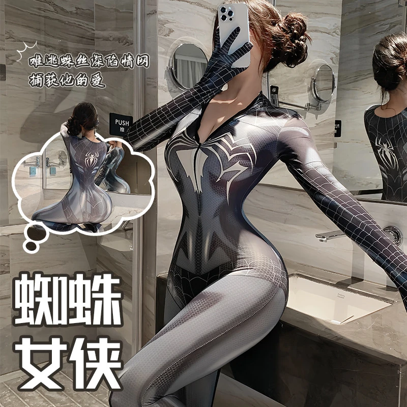 蜘蛛侠角色扮演COSPLAY女性感连体衣通用码四季均码黑色通用套装A