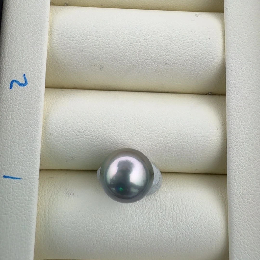 海水珍珠裸珠大溪地正圆彩虹色宝石光10.7mm