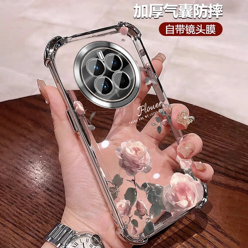 新款适用华为mate50手机壳女士防摔气囊Pro全包镜头膜 高颜值网红