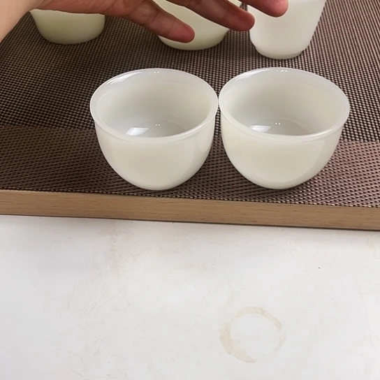 瓷片高档皙白玉瓷客杯55cc2个