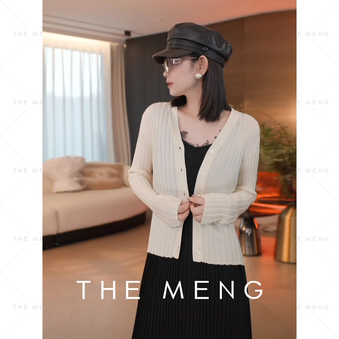 THE MENG【空气层】100兰精天丝优雅坑条通勤显瘦开衫#M252E0016