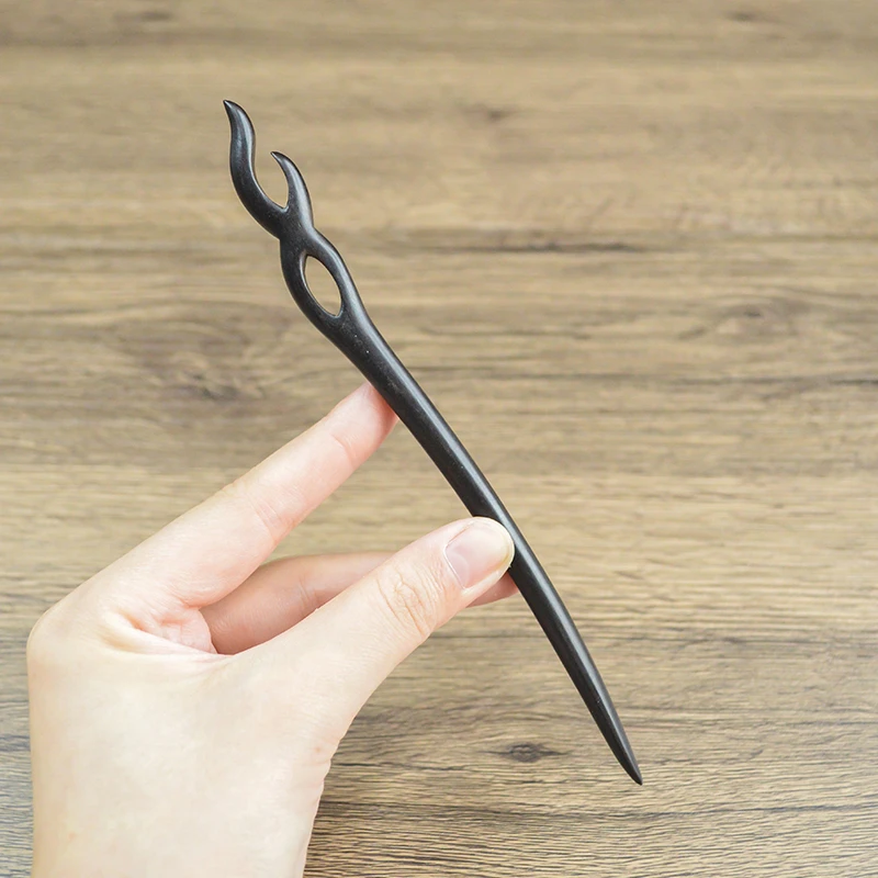 随心丨黑檀木发簪古风盘绾挽发髻简约日常手工钗高级汉服发饰簪子