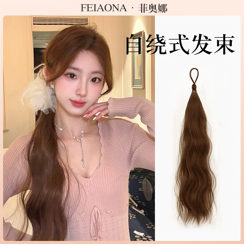 自绕发束侧麻花辫假发辫子马尾假发短发编发神器增发量长辫子发饰