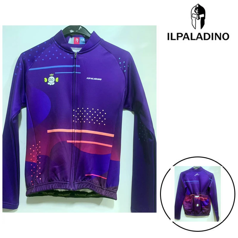 SQ 77【深紫色小恶魔加绒长袖男士】ILPALADINO骑行服长袖春秋冬