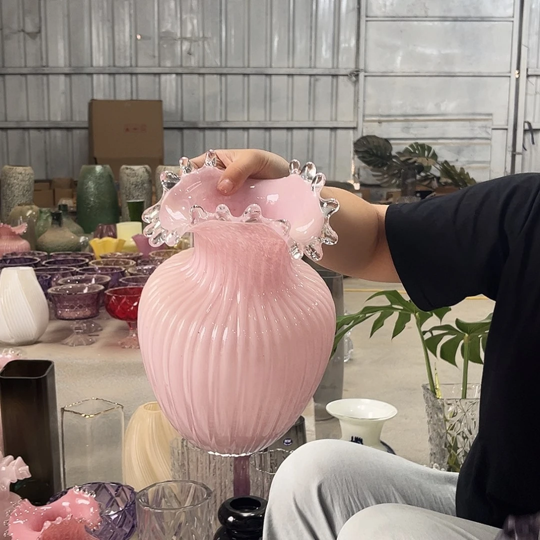 水晶花瓶淡粉色花瓶222