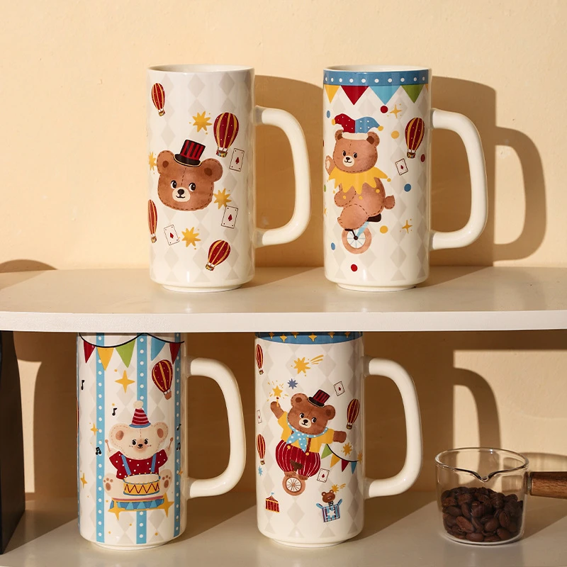 马戏团高颜值陶瓷直筒杯水杯礼物萌趣童话陶瓷杯情侣礼品杯子家用