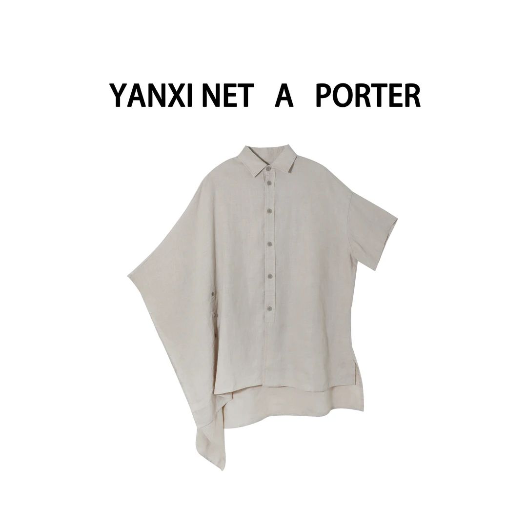 【6.2严选新品】设计师款不规则麻料长衬衣