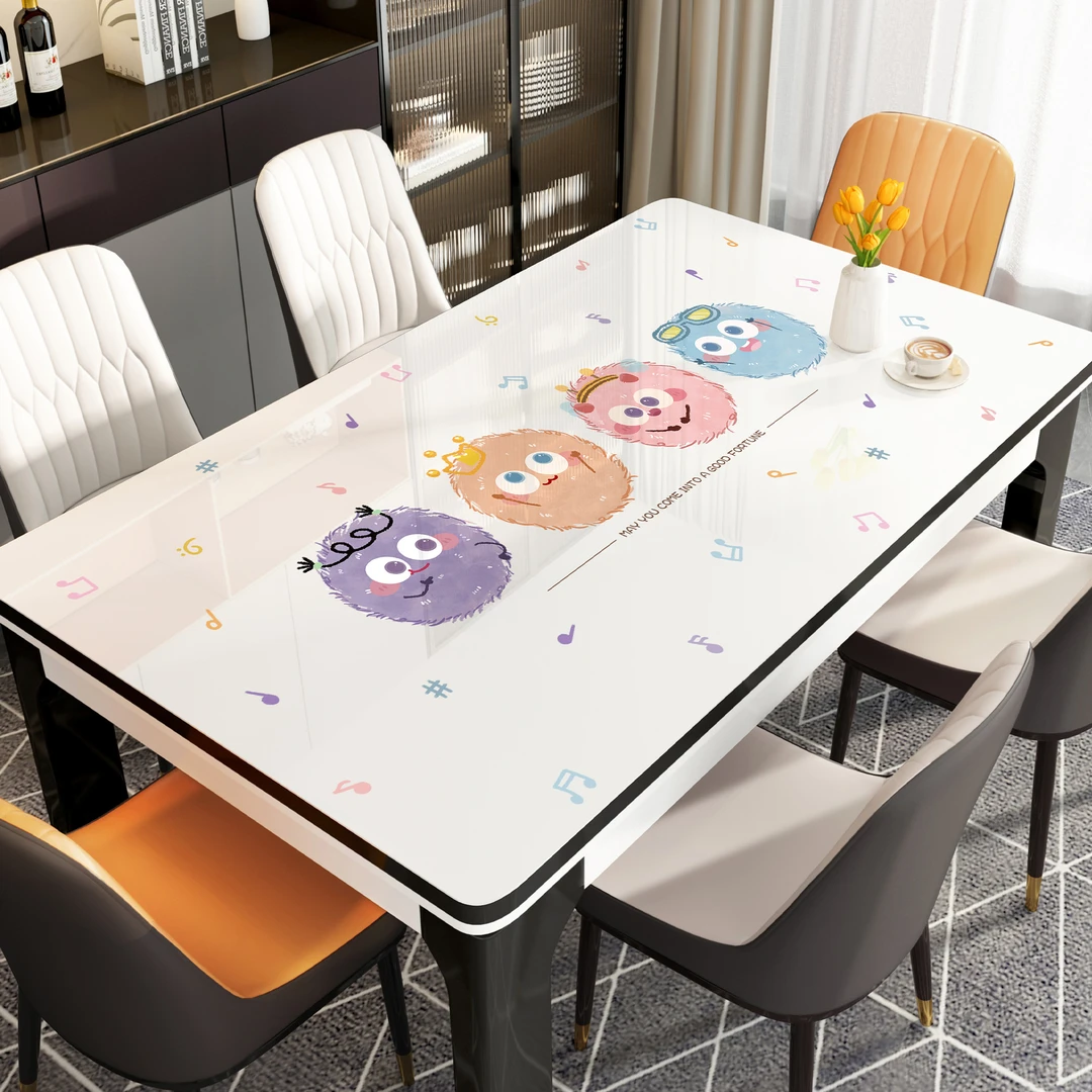 多巴胺桌垫pvc软玻璃防水防油防烫免洗耐刮桌布卡通茶几餐桌垫子