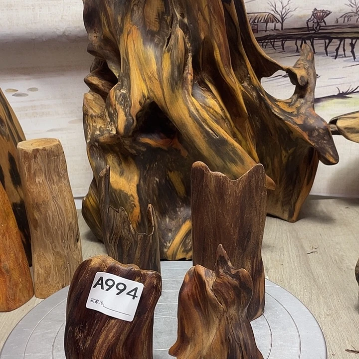 绒***绒木直播间木质摆件