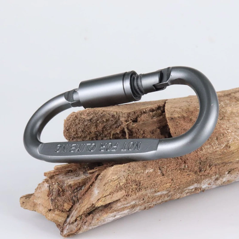 D型快挂 登山扣 带锁铝合金登山扣 快挂户外用品