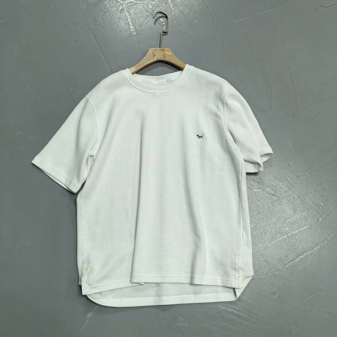 【南油玲姐】白色华夫格短袖T恤TX578