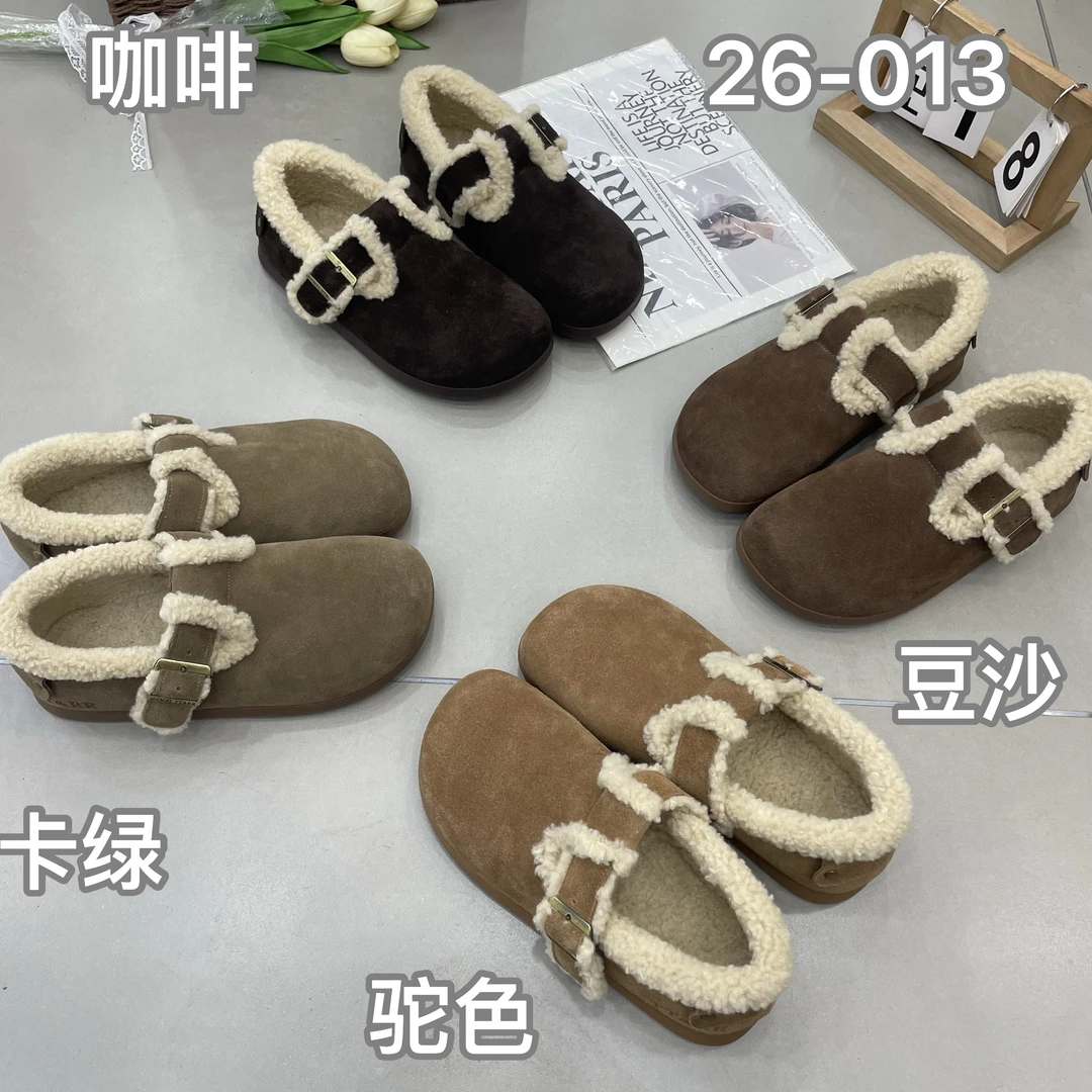棉 26-013 冬季保暖韩版潮流百搭磨砂皮豆豆棉瓢鞋