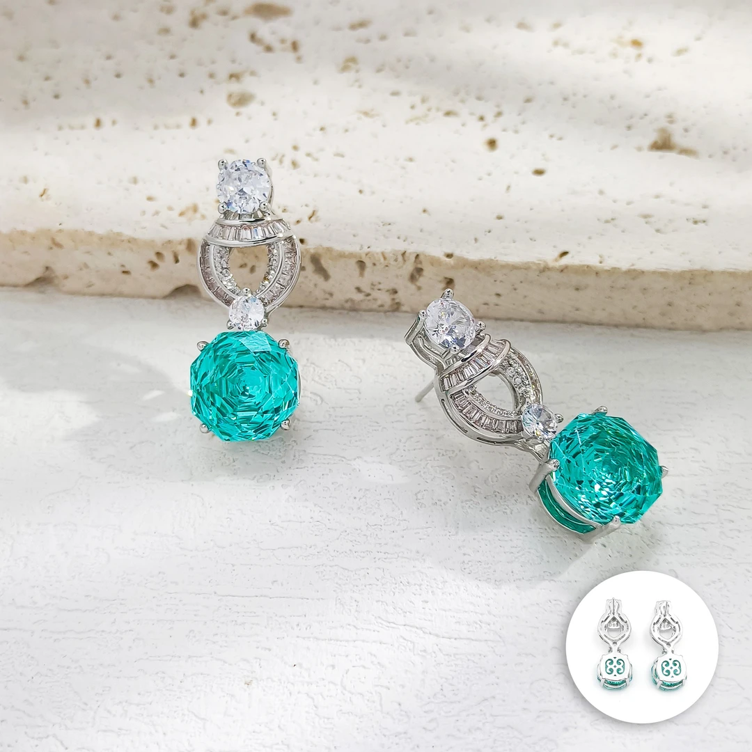 铜合金合成锆石耳饰 WHSM-007516【颂风遇晚】耳饰简约小众时尚女士